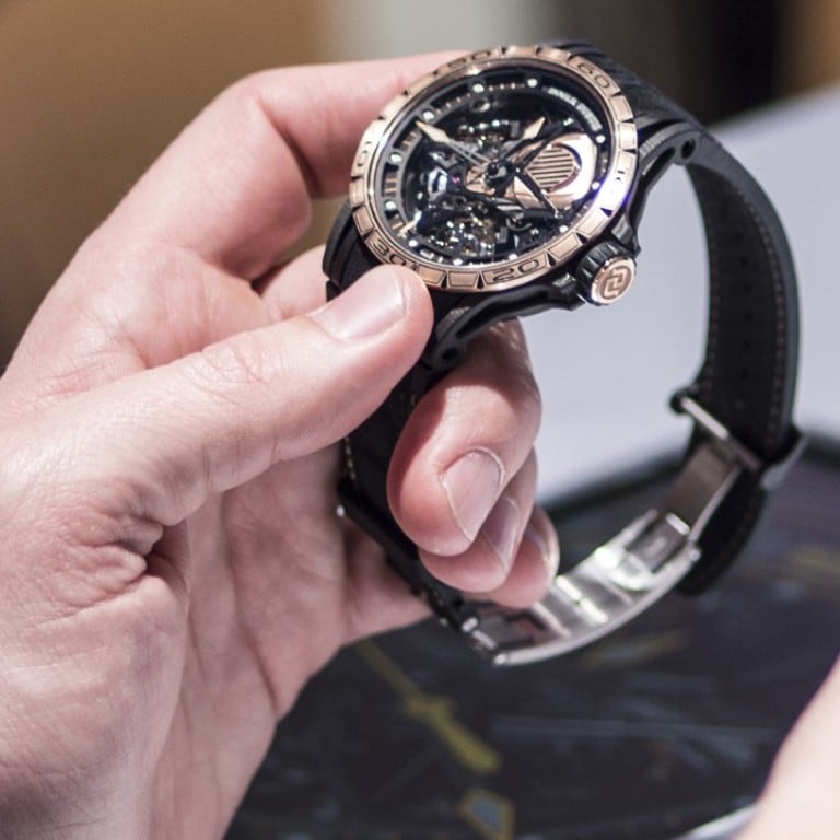 The Excalibur Adventador S Pink Gold is crafted from the same C-SMC carbon used on Lamborghini cars. It is also a rare collectable, as only eight of these watches are being made.