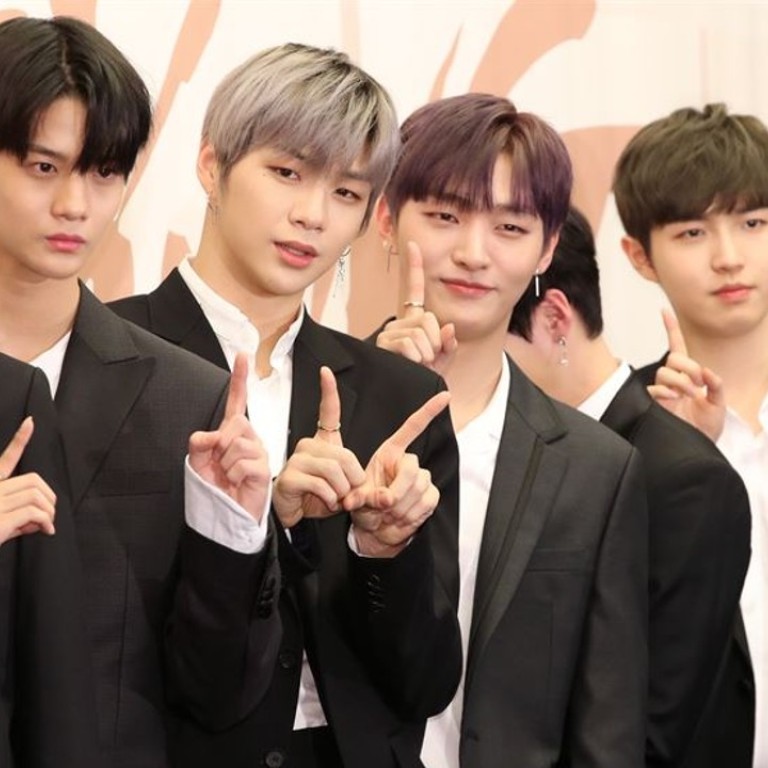 Boy band Wanna One pose for their new album, ‘I Promise You’. Photo: Yonhap