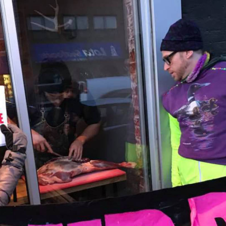 Butchering Deer In Front Of Vegan Protestors Canadian restaurant owner cooks and eats deer in front of vegan