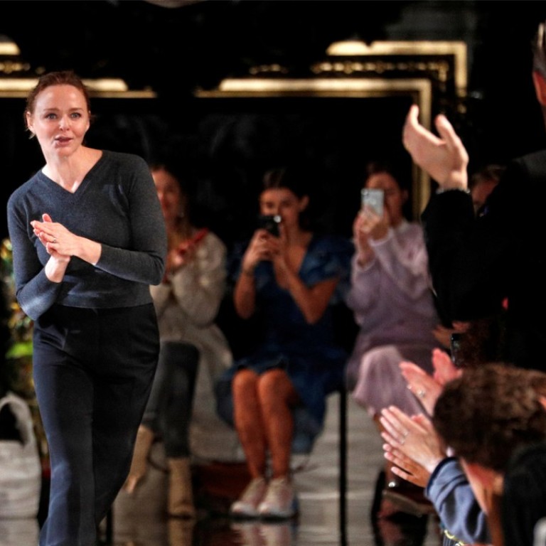 British designer Stella McCartney appears at the end of her autumn/winter 2018/2019 women's ready-to-wear collection show, during Paris Fashion Week, France. Photo: Reuters