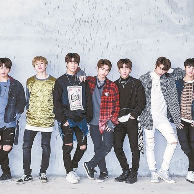 JYP Entertainment’s new boy band, Stray Kids. Photo: Korea Times