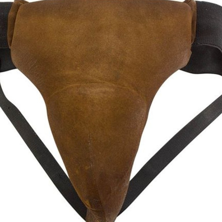 A brown leather boxer’s protector (a jock strap) used in the film ‘Cinderella Man’ sold for A$8,540. Photo: Sotheby's Australia