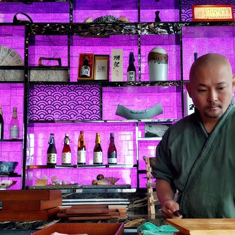 The interior of HE Japanese Restaurant at Wanda Reign on the Bund. Photos: Cedric Tan