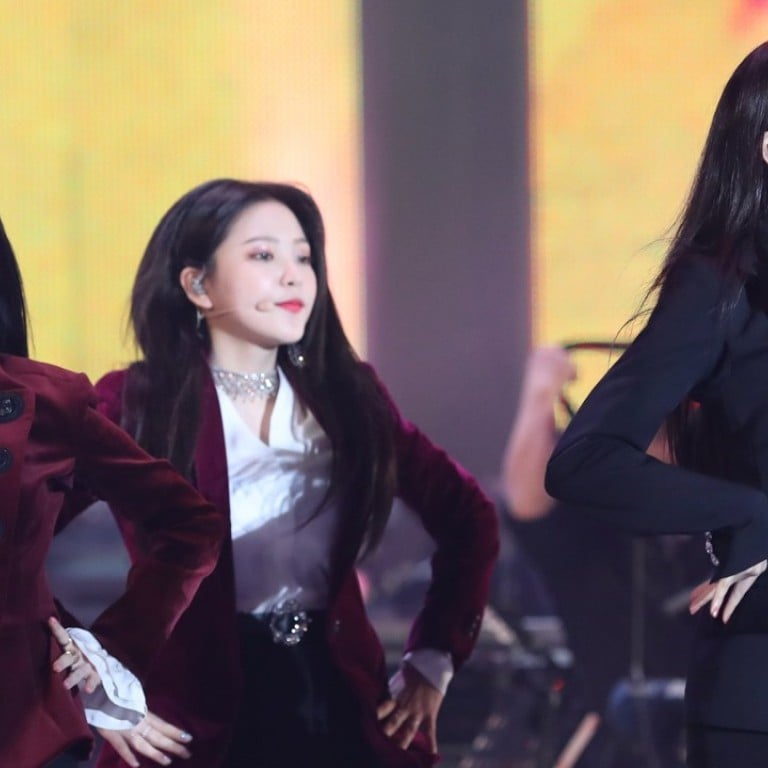 South Korean girl group Red Velvet performs during an inter-Korean concert at the 12,000-seat Ryugyong Jong Ju Yong Gymnasium in Pyongyang, North Korea, on April 3. Photo: EPA