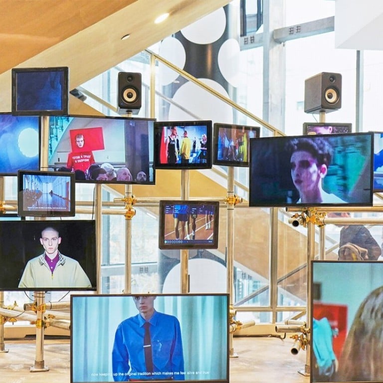 A hi-tech television screen installation inside the newly opened Dover Street Market Beijing store. Photo: Elaine YJ Lee/Hypebeast Korea