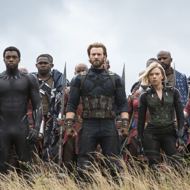 A scene from ‘Avengers: Infinity War’ features, from left, Danai Gurira, Chadwick Boseman, Chris Evans, Scarlet Johansson and Sebastian Stan. Photo: Marvel Studios/AP