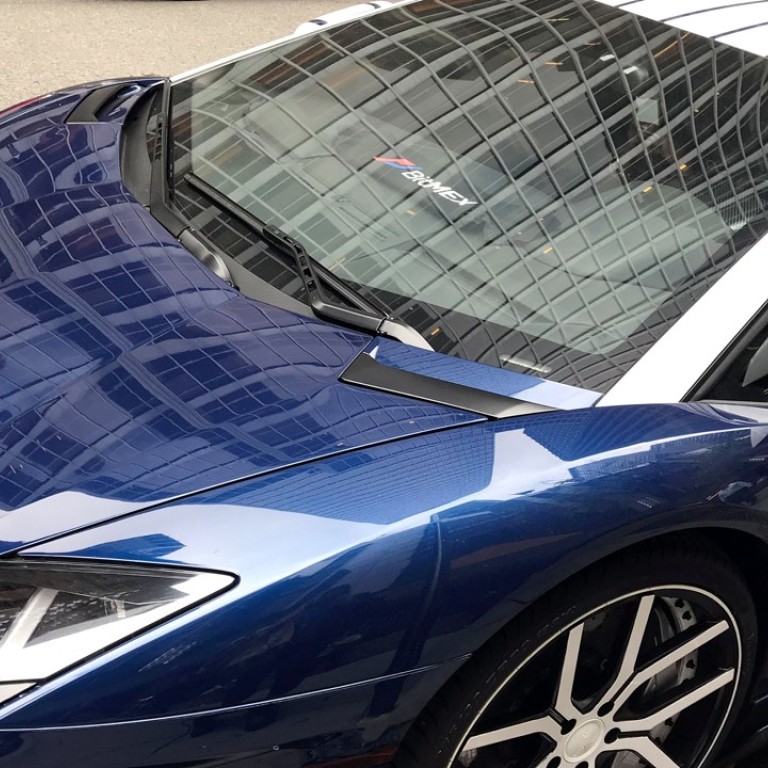 One of the Lamborghinis that lined the entrance to Consensus for a publicity stunt on Monday. Photos: Reuters/Anna Irrera
