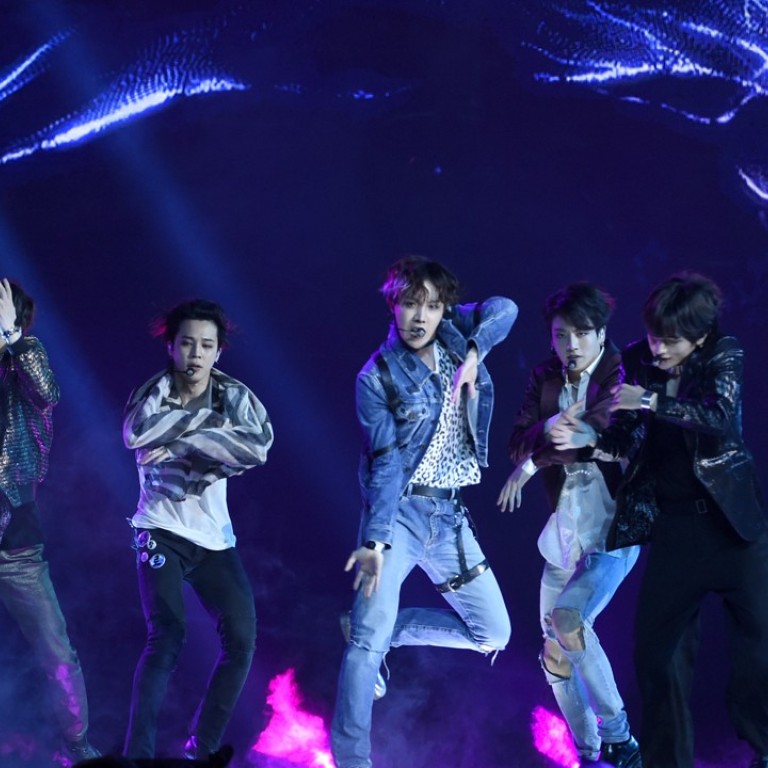 BTS performs ‘Fake Love’ at the Billboard Music Awards on Sunday. Photo: Chris Pizzello/Invision/AP