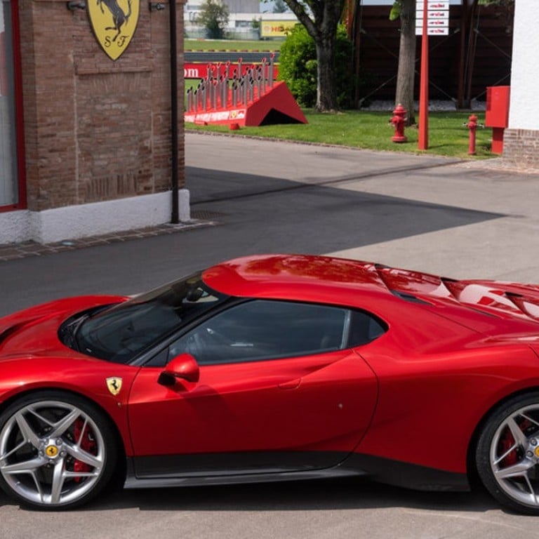 The Ferrari SP38 – a modified Ferrari 488 GTB – which was specially produced for a customer, pictured at the Italian supercar maker’s Fiorano test circuit. Photo: Ferrari