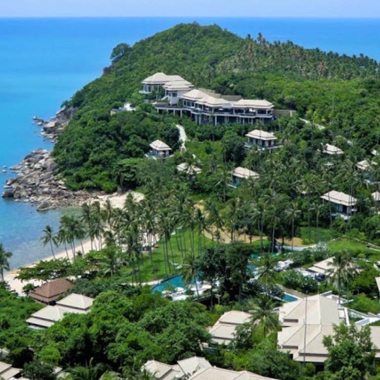 The luxury 88-villa Banyan Tree Samui resort, which overlooks a private bay in the Gulf of Thailand.