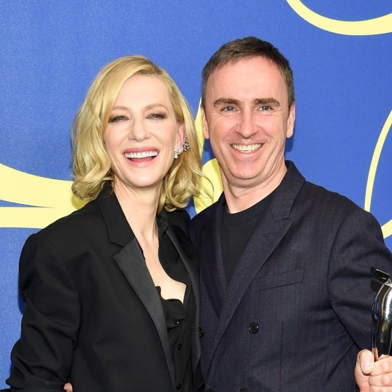 Actress Cate Blanchett (left) and Raf Simons, winner of the womenswear designer of the year award, at the CFDA Fashion Awards at Brooklyn Museum, in New York. Photo: Getty Images/AFP