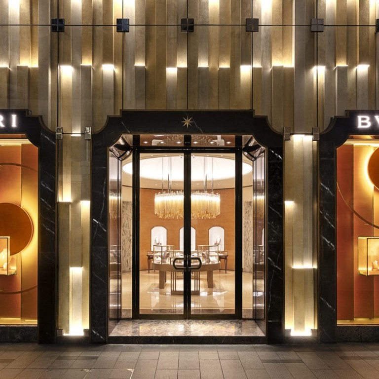 HONG KONG, CHINA - CIRCA JANUARY, 2019: jewelleries on display at a Bvlgari  store. Bulgari is an Italian luxury brand known for its jewellery, watches,  fragrances, accessories and leather goods. Stock Photo