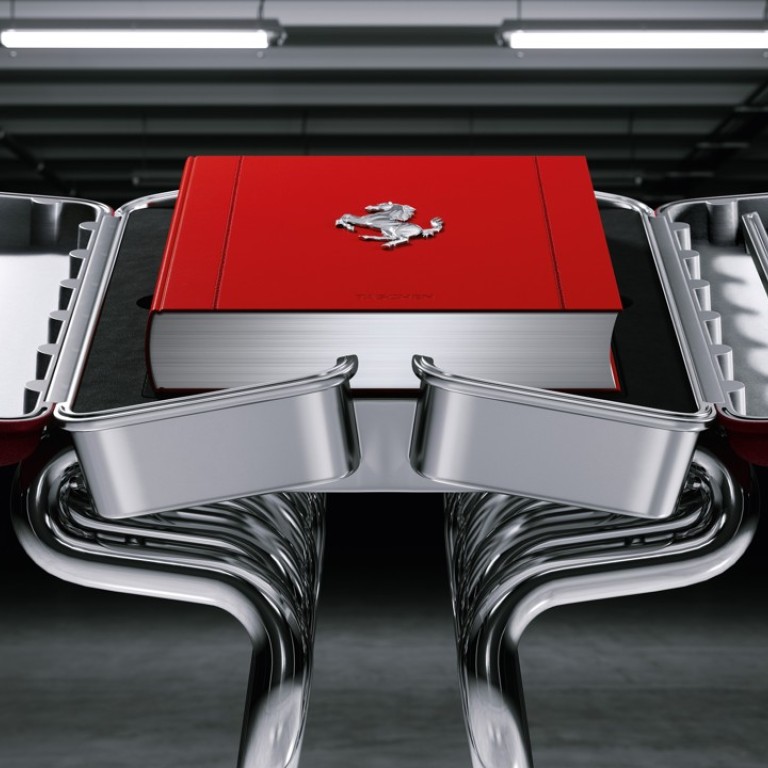 The Art Edition of the Ferrai book comes with a sculptural bookstand by Marc Newson. Photos: Taschen