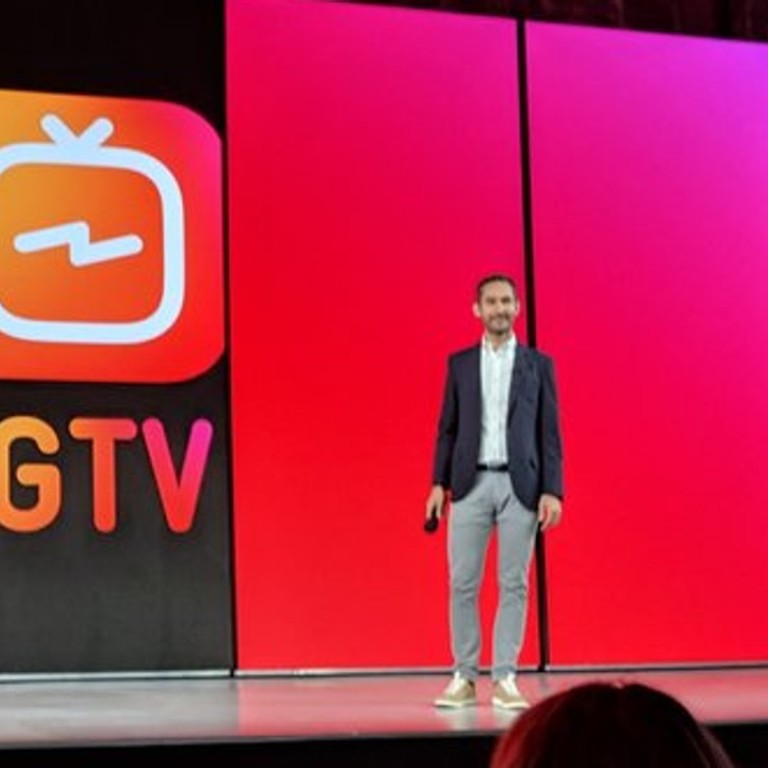 Instagram’s CEO Kevin Systrom unveils its new IGTV long-form video app at Wednesday’s launch event in San Francisco, in the United States. Photo: Business Insider