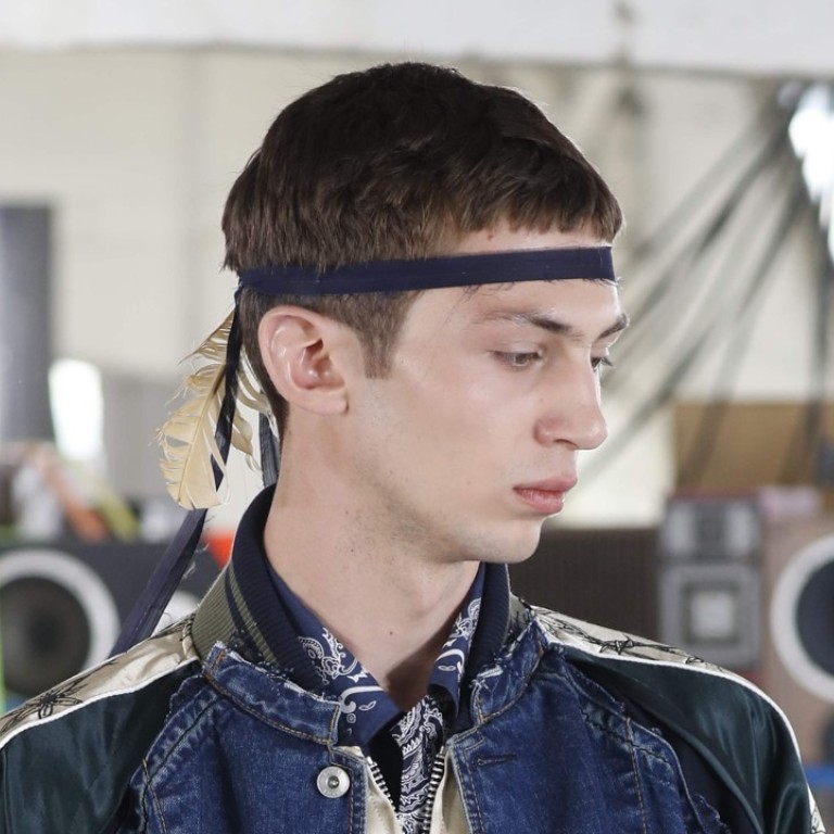 A model presents a Sacai creation during the men’s spring/summer 2019 collection in Paris on Saturday. Photo: AFP