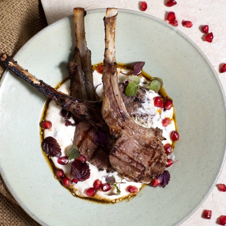 Rack of lamb with garlic labneh and za'atar oil is one of the dishes that will be served at the soon-to-open restaurant BEDU, in Central, Hong Kong,