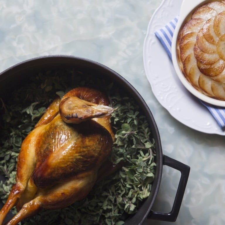 BELON in SoHo presents its famous whole roasted chicken with potatoes for HK$588 per person.
