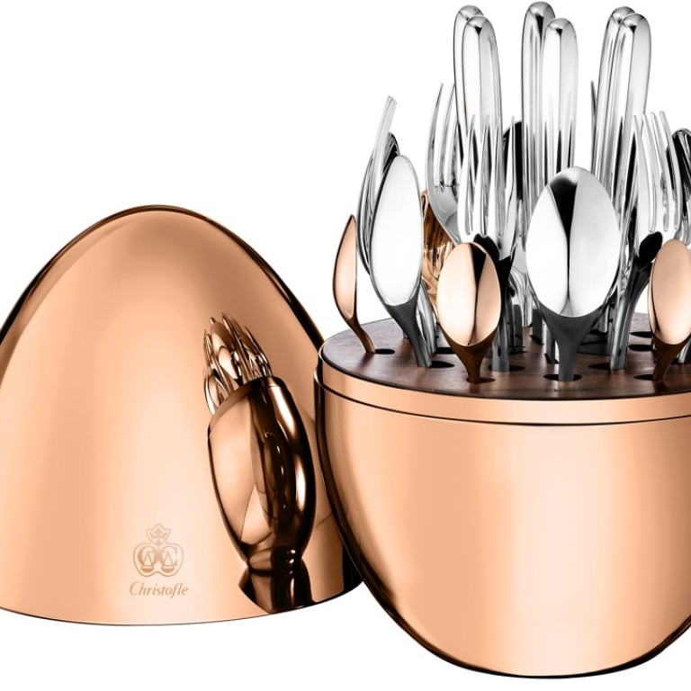 Christofle. Mood by Christofle is a 24-piece flatware set for six in a combination of silver and 18ct pink gold, HK$17,500