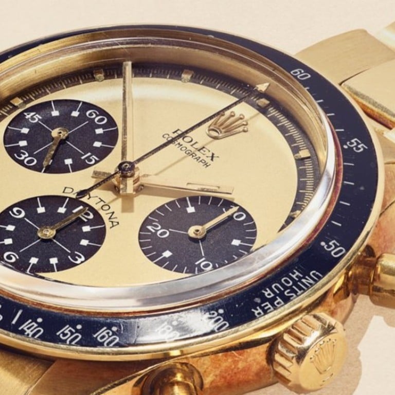 The Rolex ‘Paul Newman’ Daytona 6264 in 18k yellow gold. Photo: Xupes.com