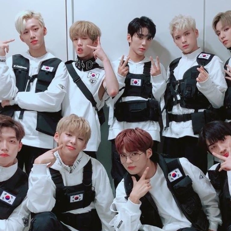 D-CRUNCH, clockwise from top left: Jungseung, Hyunoh, Chanyoung, Hyunwook, Hyunho, Minhyuk, Hyunwoo, Dylan and O.V. which was officially launched only two weeks ago. Photo: D-CRUNCH Twitter