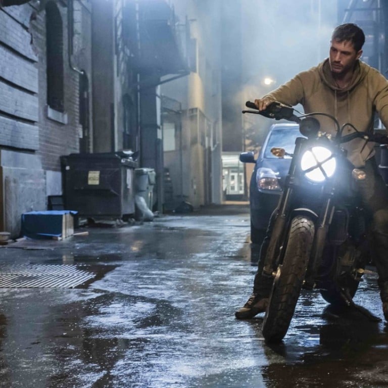 Tom Hardy in a scene from the film ‘Venom’, in which his character, journalist Eddie Brock, develops superpowers and becomes the super-villain, Venom.