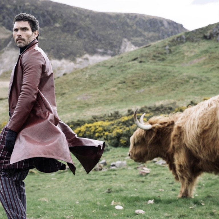 Paul Smith, leather coat, HK$33,990, turtleneck, HK$1,700; Giorgio Armani, gloves and boots, prices on request; Missoni, shirt (around waist), trousers, prices on request