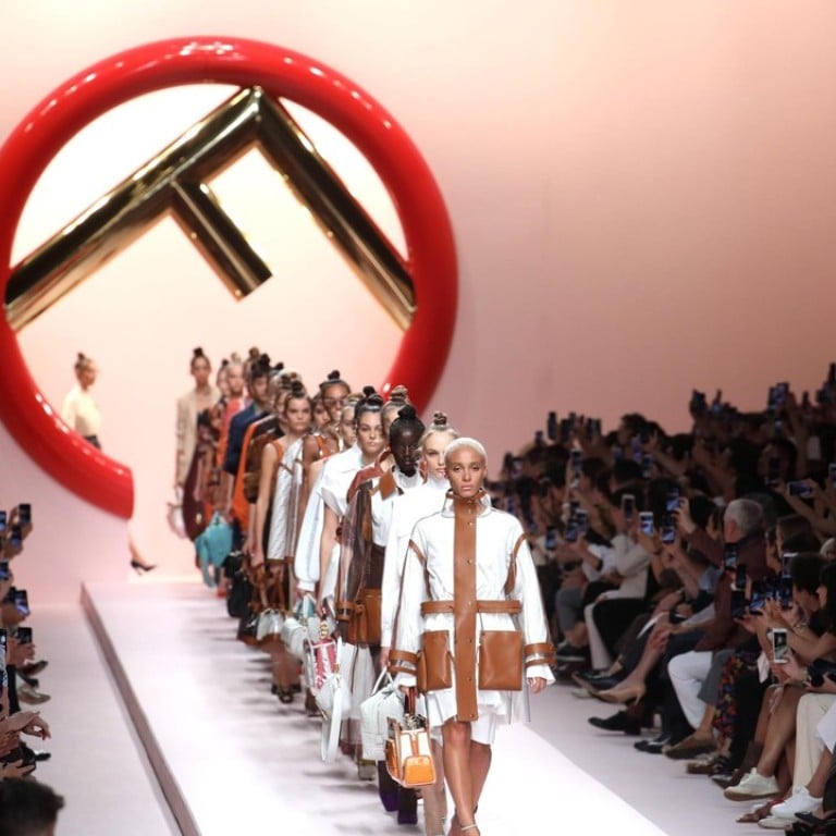 Catwalk models present creations by Fendi’s co-designers Karl Lagerfeld and Silvia Venturini Fendi during the brand’s spring-summer 2019 collection show at Milan Fashion Week on Thursday. Photo: EPA-EFE