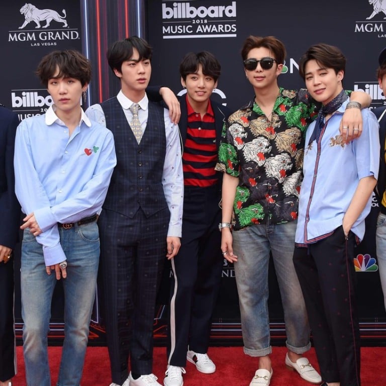 K-pop boy band BTS at the 2018 Billboard Music Awards in Las Vegas. The band addressed the United Nations on September 24 for the launch of a campaign by the UN children’s agency Unicef. Photo: AFP