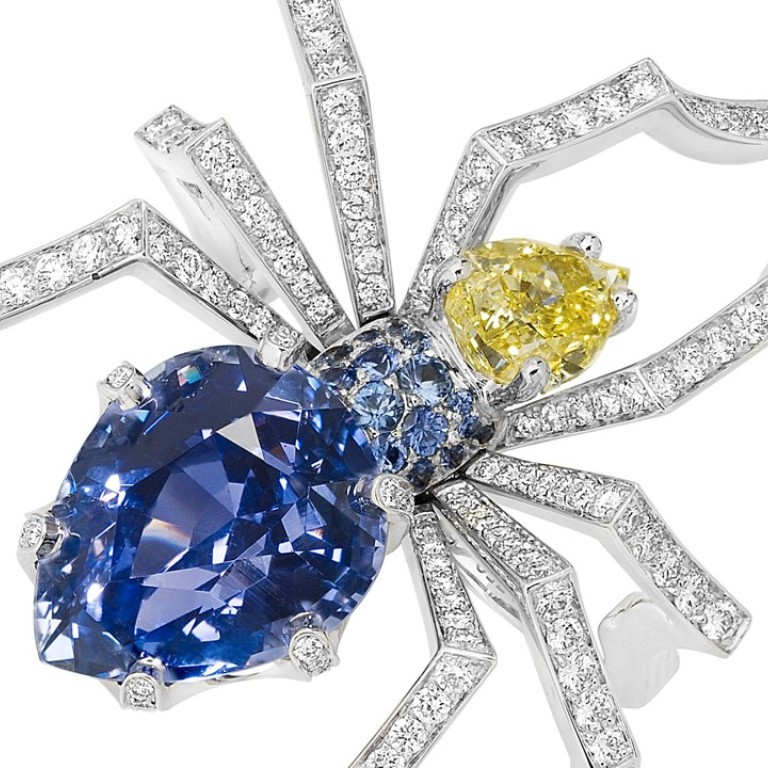 Chaumet. The Attrape-moi … si tu m’aimes spider ring, in 18ct white gold, is set with blue sapphires, yellow diamonds and diamonds, adding a sparkling touch to Halloween festivities. Price on request