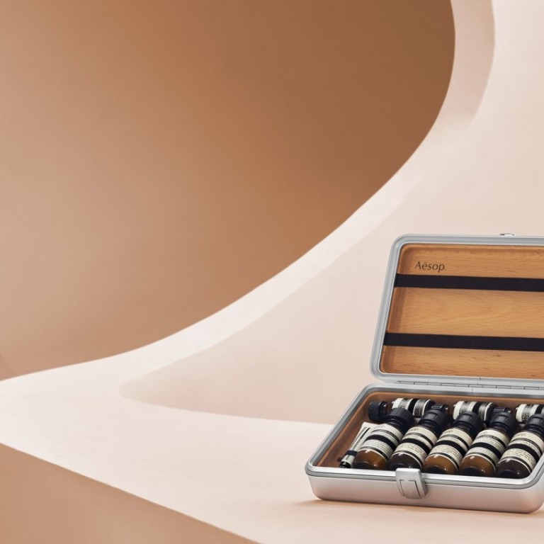 The Köln Travel Kit, a collaboration between Aesop and Rimowa