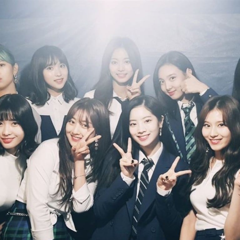 The nine members of TWICE were banned from dating for three years when they made their debut so they could concentrate on recording and performing. Photo: Korea Times