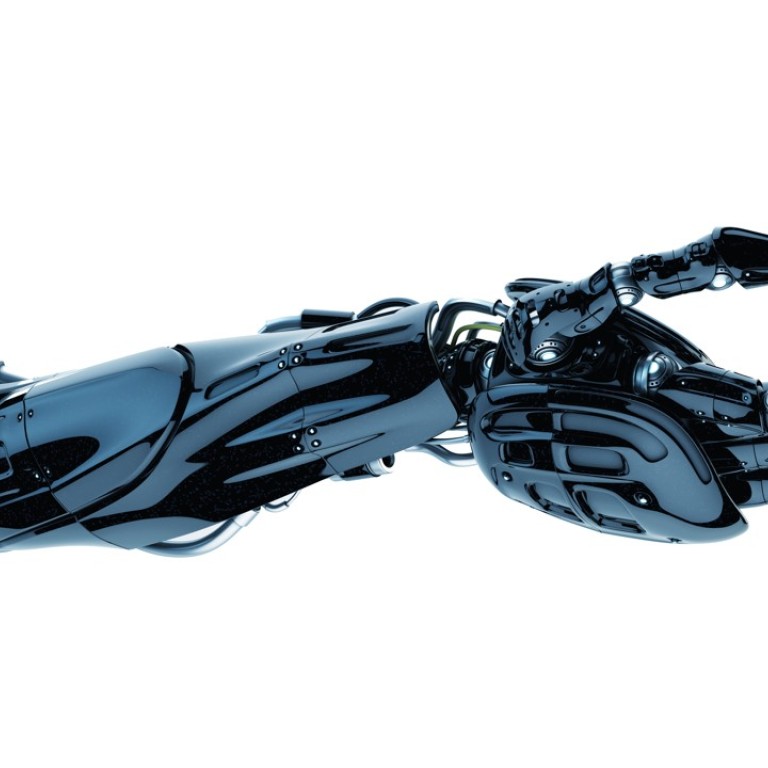 Future technology in black prosthetic hand