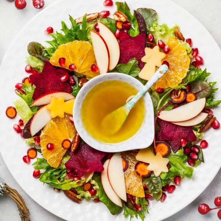 Christmas Day lunch need not be boring for vegans who shun roast turkey, thanks to delicious alternatives such as Christmas wreath salad with beetroot, apple, oranges and mustard sauce.