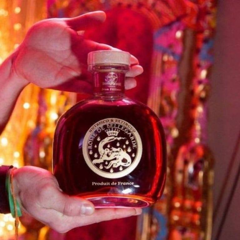 A bottle of Rome de Bellegarde 1894, the world’s most expensive cognac. Photo: Luxurylaunches