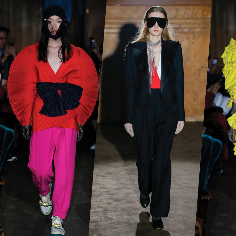 Gucci’s spring/summer 2019 collection pays glowing tribute to Capucci, Issey Miyake and Yves Saint Laurent.