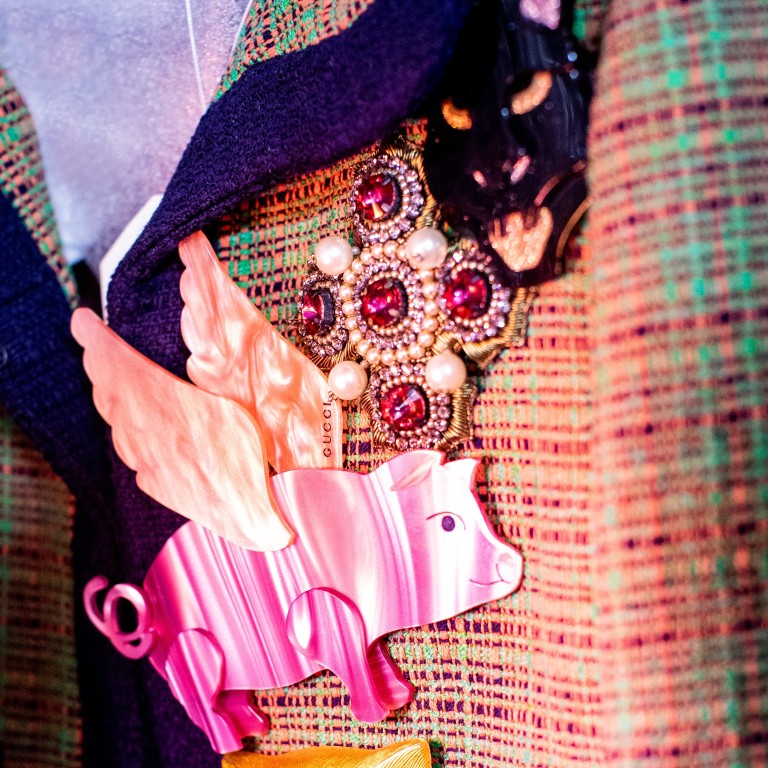 Gucci flying shop pig brooch
