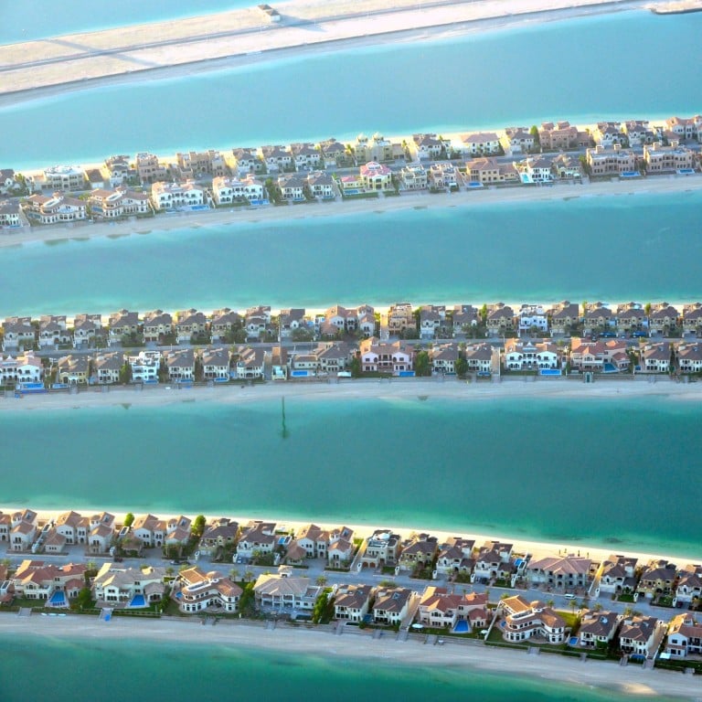 Flats and houses fill the leaves, or fronds, on Palm Islands. Photo: Reuters