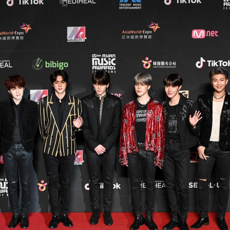 South Korean boy band BTS pose at the Mnet Asian Music Awards in Hong Kong on December 14. Photo: Anthony Wallace / AFP