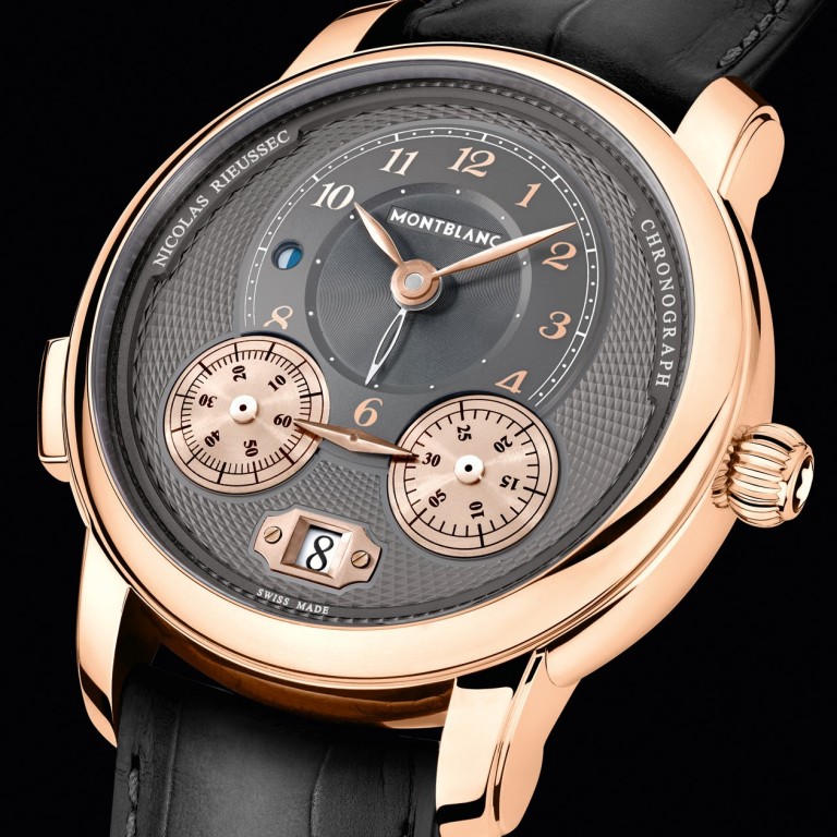 Montblanc’s rose gold Star Legacy Nicolas Rieussec Chronograph, featuring an anthracite dial, is just one of the luxury brand’s timepieces on show at this week’s SIHH 2019 watch fair in Geneva.