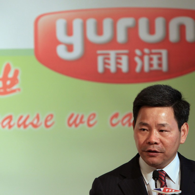 Chinese meat processor Yurun Food’s shares surge as missing boss, Zhu