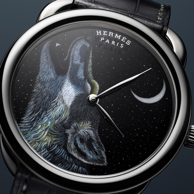 The Arceau Awooooo from Hermès features a wolf howling at the sky.