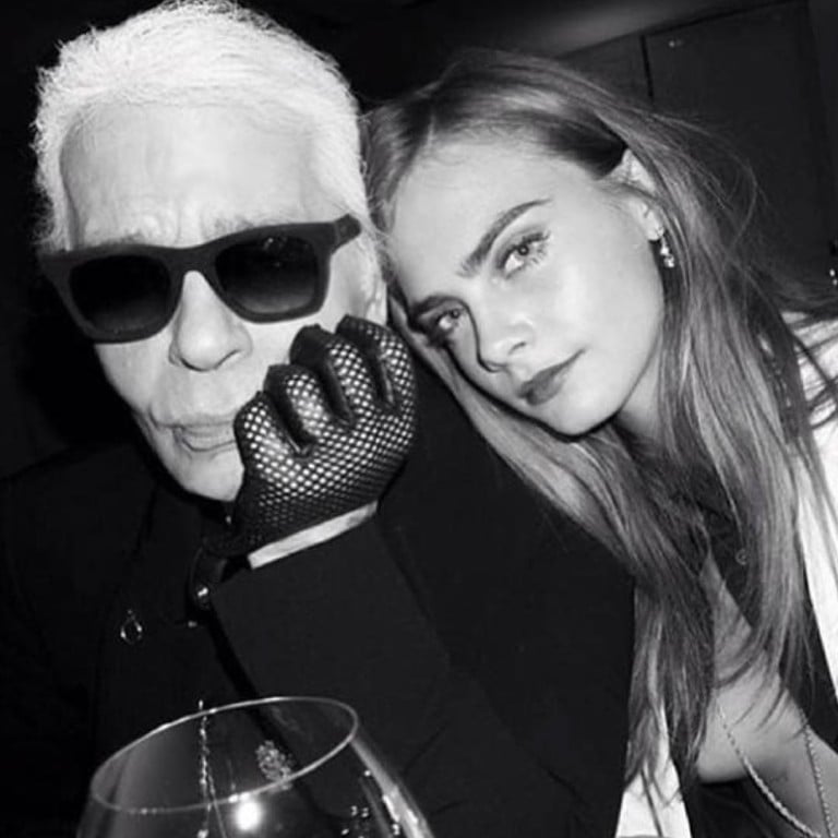 The late Karl Lagerfeld and Cara Delevingne. Photo: Instagram @caradelevingne