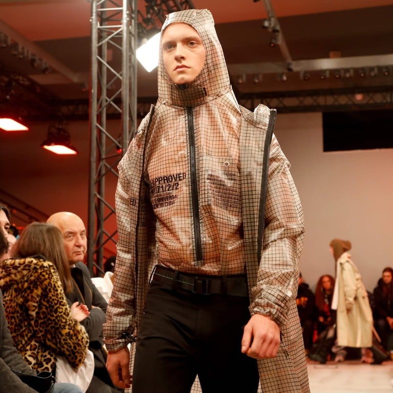A model presents a creation by Sankuanz, during the men’s autumn/winter 2019/2020 collection at Paris Fashion Week on January 15. Photo: AFP