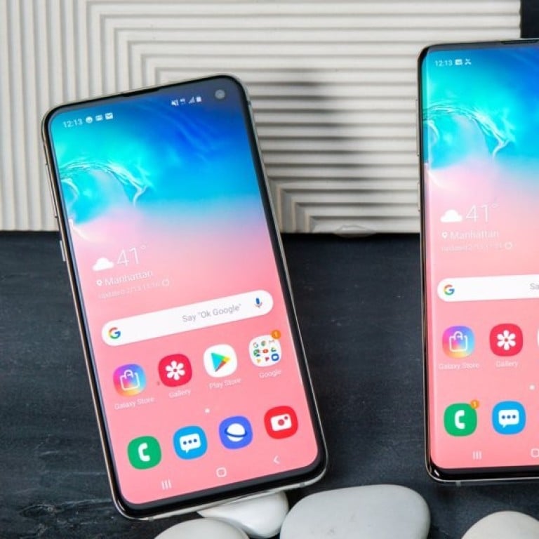 The new Galaxy S10e (left), Galaxy S10 (centre) and Galaxy S10 Plus were unveiled at Samsung’s ‘Unpacked’ event in San Francisco on Wednesday. Photo: Business Insider