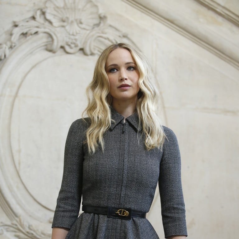 Actress Jennifer Lawrence arrives for Dior’s fall/winter collection show at Paris Fashion Show on Tuesday. Photo: AP