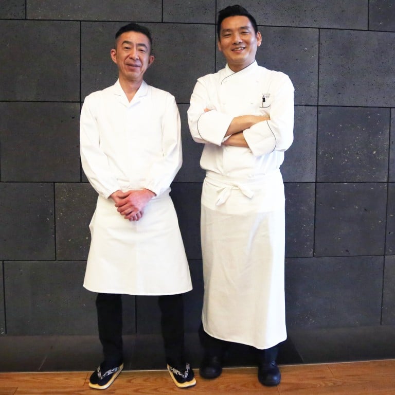 Japanese chefs Musashi Hiroyuki (left) and Hiraki Masakazu. Photo: Debbie Oakes