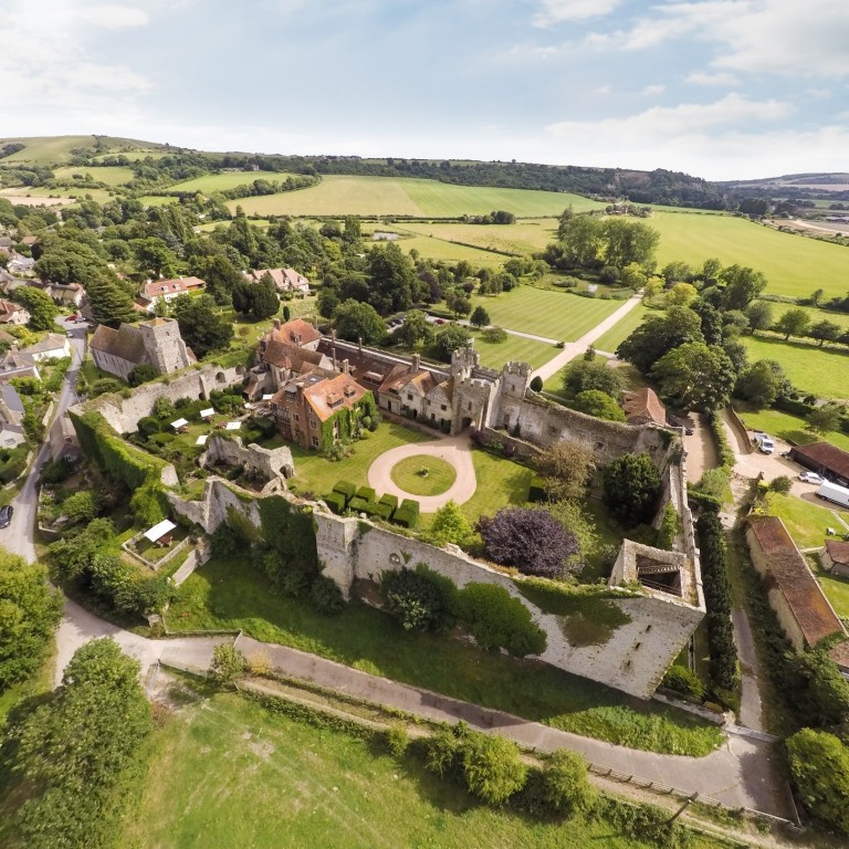A bird’s-eye view of Amberley Castle, one of several mansions refurbished and restored to their former glory.