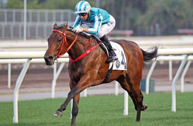 Joao Moreira guides Romantic Warrior to victory at Sha Tin on Sunday.