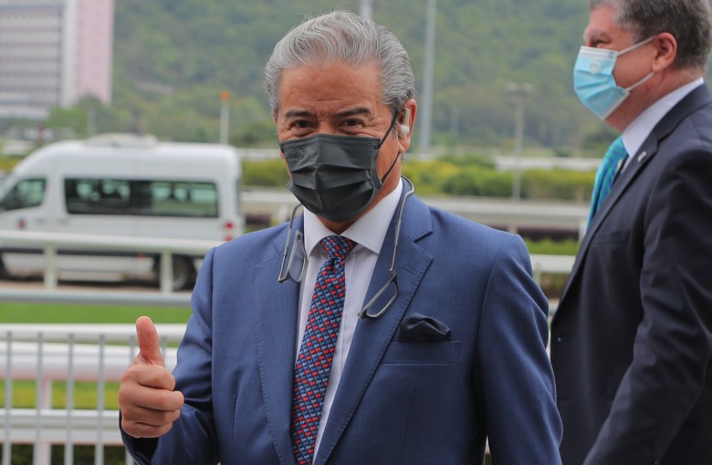 Trainer Tony Cruz celebrates his 1,400th win. Photo: Kenneth Chan