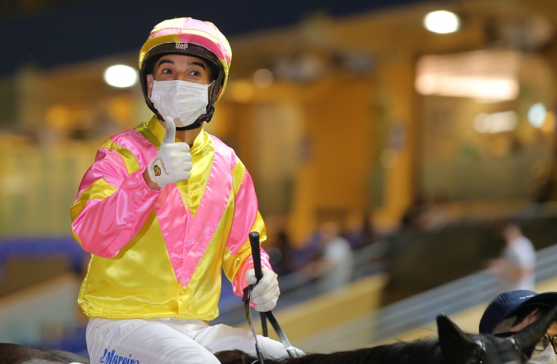 Joao Moreira gives a thumbs up after a recent winner. Photos: Kenneth Chan